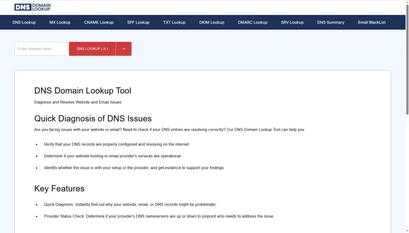 DNS Domain Lookup preview