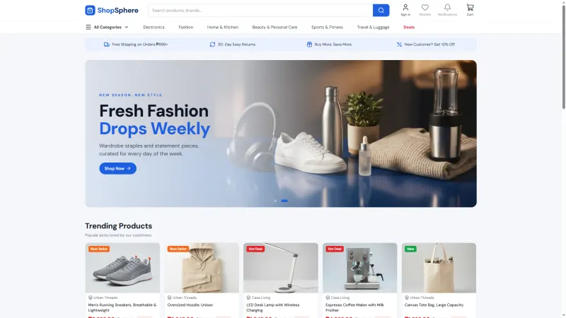 ShopSphere — Multi-vendor Marketplace preview