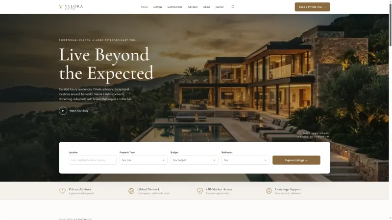 Velora Estates — Real Estate Agency Website preview